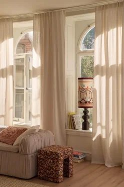 Ellos Gardinlængder Med Rynkebånd-Home Multibåndsgardin Elly i genanvendt halvlinned 2-pak