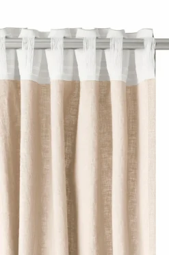 Ellos Gardinlængder Med Rynkebånd-Home Multibåndsgardin Elly i genanvendt halvlinned 2-pak