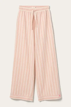 Ellos Homewear-Home Natbukser Elly Stripe i genanvendt halvlinned