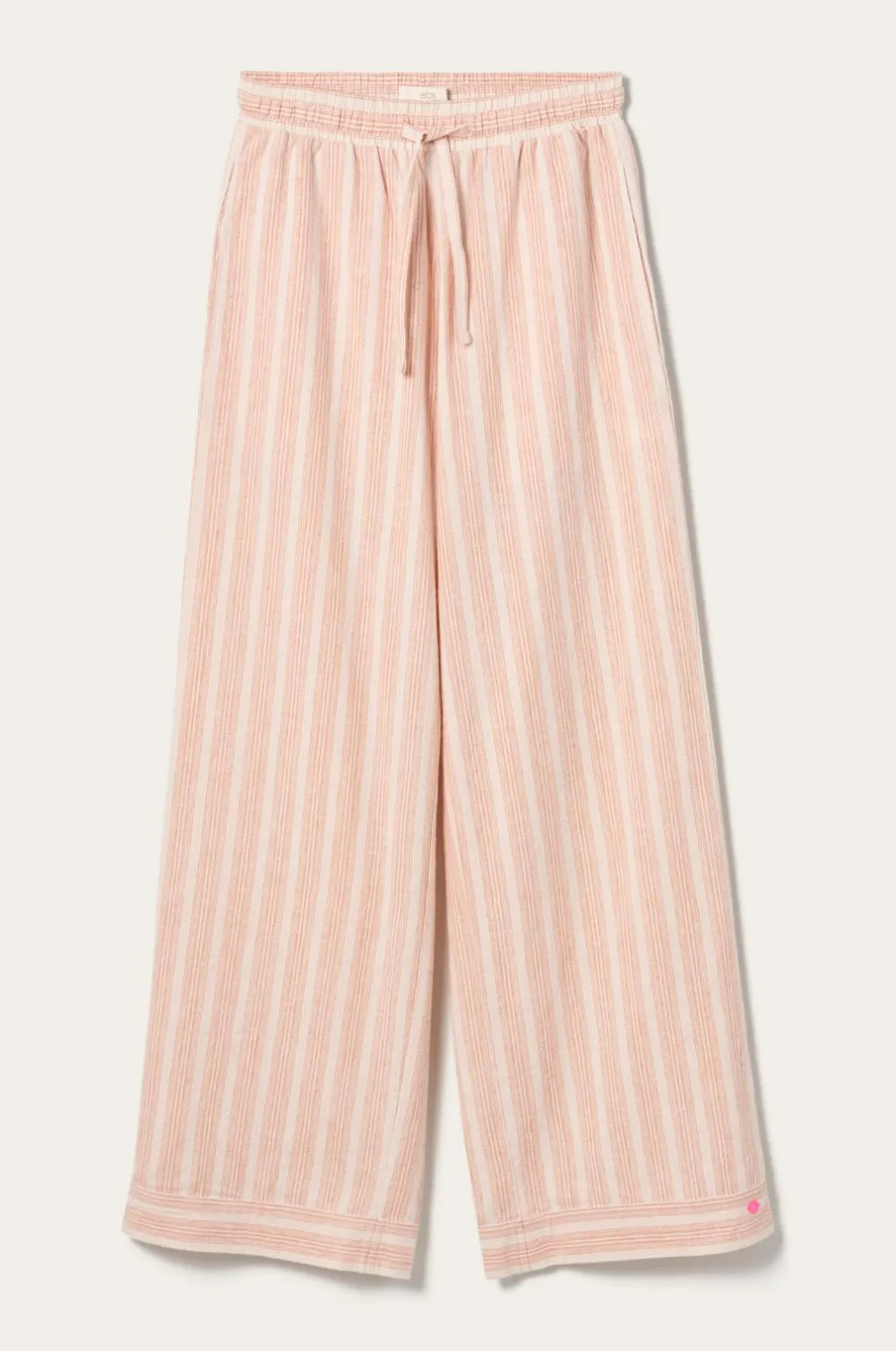 Ellos Homewear-Home Natbukser Elly Stripe i genanvendt halvlinned