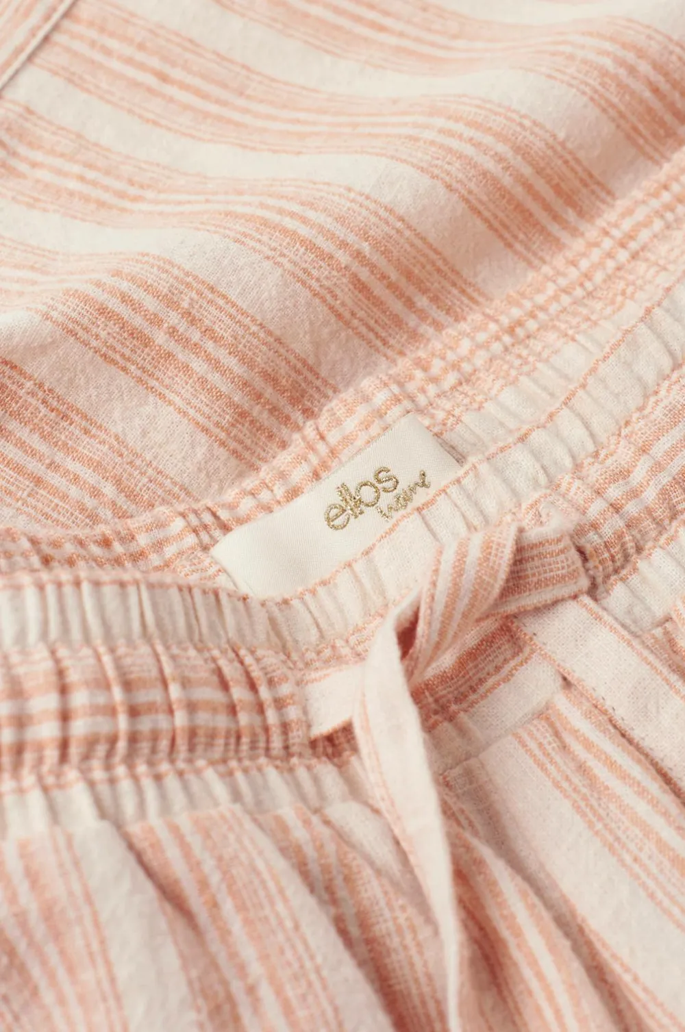 Ellos Homewear-Home Natbukser Elly Stripe i genanvendt halvlinned