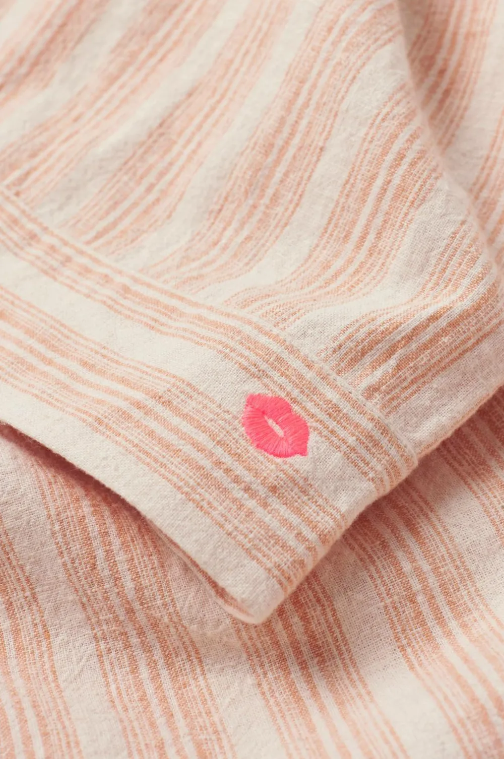 Ellos Homewear-Home Natbukser Elly Stripe i genanvendt halvlinned