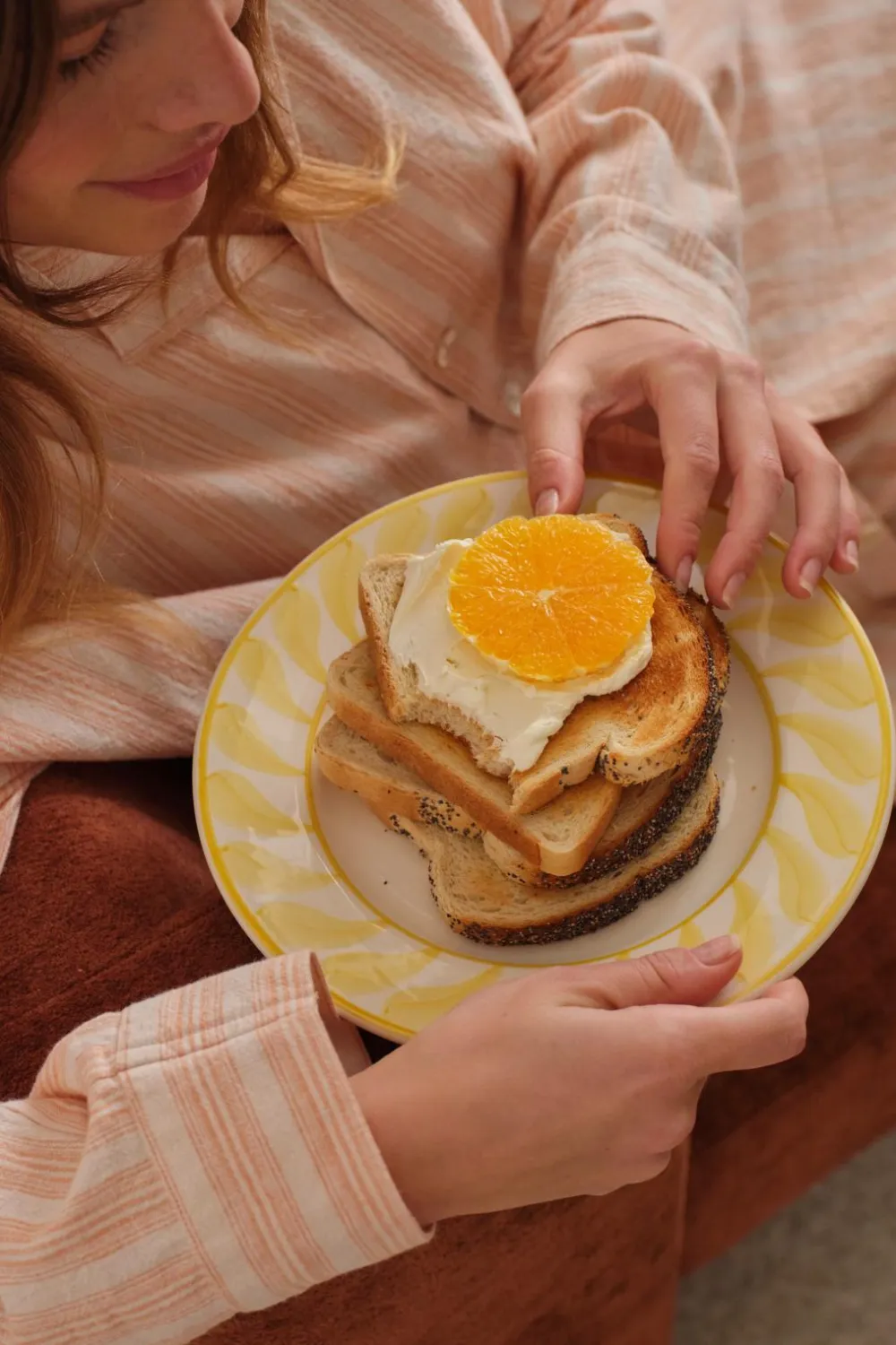 Ellos Homewear-Home Natbukser Elly Stripe i genanvendt halvlinned