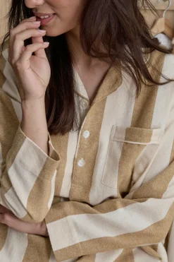 Ellos Homewear-Home Natskjorte Valerie Block Stripe i bomuldsflonel