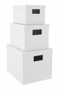 Ellos Kontorartikler-Home Opbevaringsbokse Rose, sæt med 3 stk. i forskellige størrelser