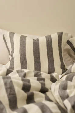 Ellos Pudebetræk-Home Pudebetræk Candice Block Stripe i vasket hør