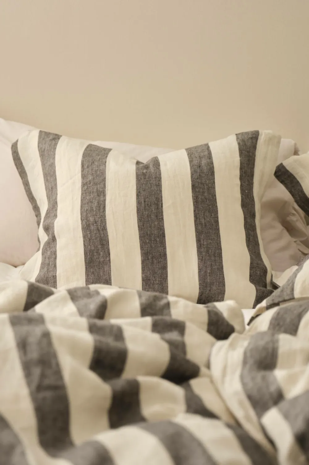 Ellos Pudebetræk-Home Pudebetræk Candice Block Stripe i vasket hør