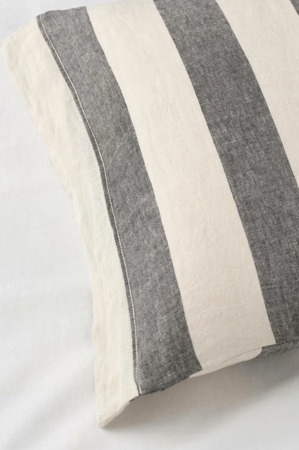 Ellos Pudebetræk-Home Pudebetræk Candice Block Stripe i vasket hør