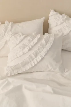 Ellos Pudebetræk-Home Pudebetræk Juliette Curve Frill i vasket bomuld