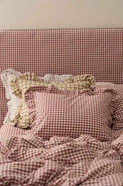 Ellos Pudebetræk-Home Pudebetræk Sonneli Check Frill PC i bomuld