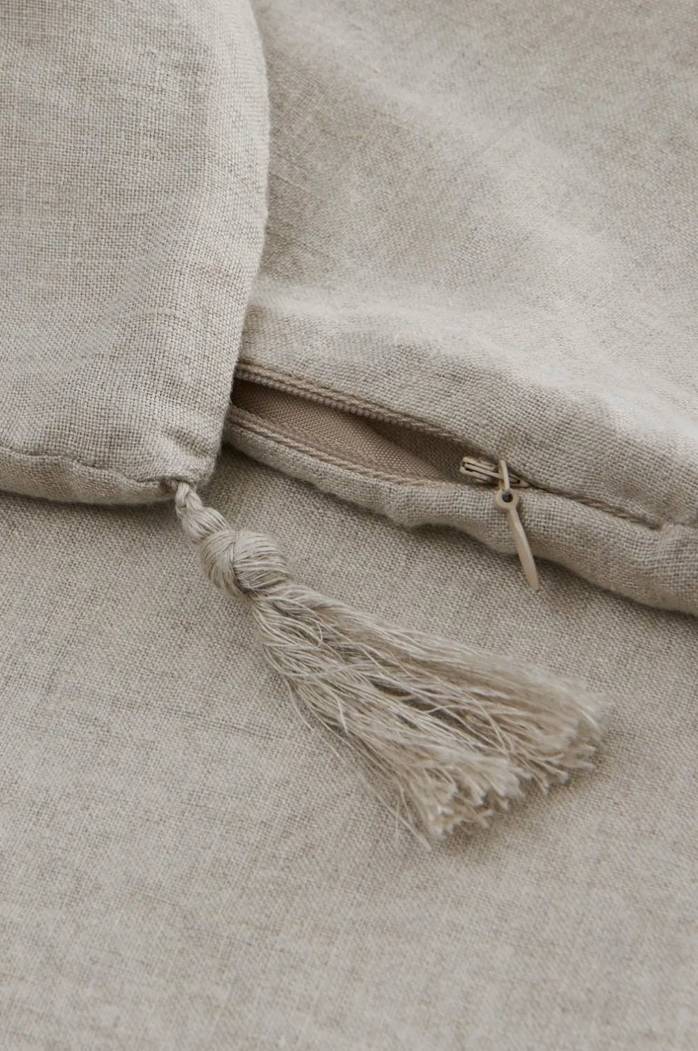 Ellos Pyntepuder & Betræk-Home Pudebetræk Candice Tassel af vasket hør, 50x50 cm