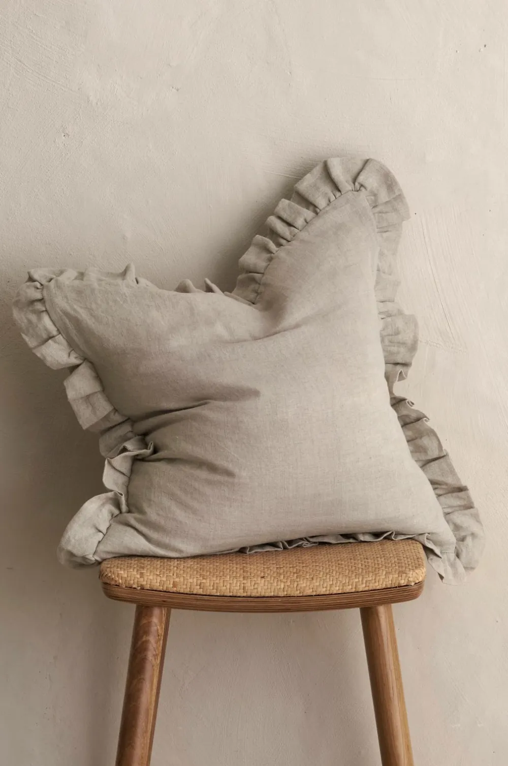 Ellos Pyntepuder & Betræk-Home Pudebetræk Candice Frill i vasket hør