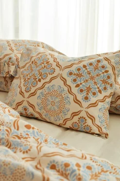 Ellos Pudebetræk-Home Pudebetræk Elly Tile i genanvendt halvlinned