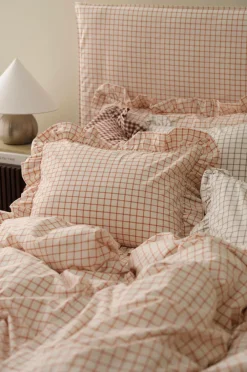 Ellos Pudebetræk-Home Pudebetræk Sonneli Check Frill PC i bomuld