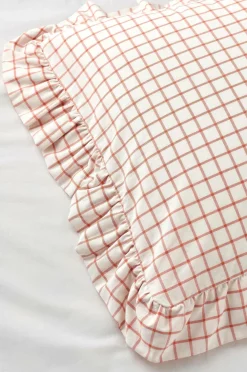 Ellos Pudebetræk-Home Pudebetræk Sonneli Check Frill PC i bomuld