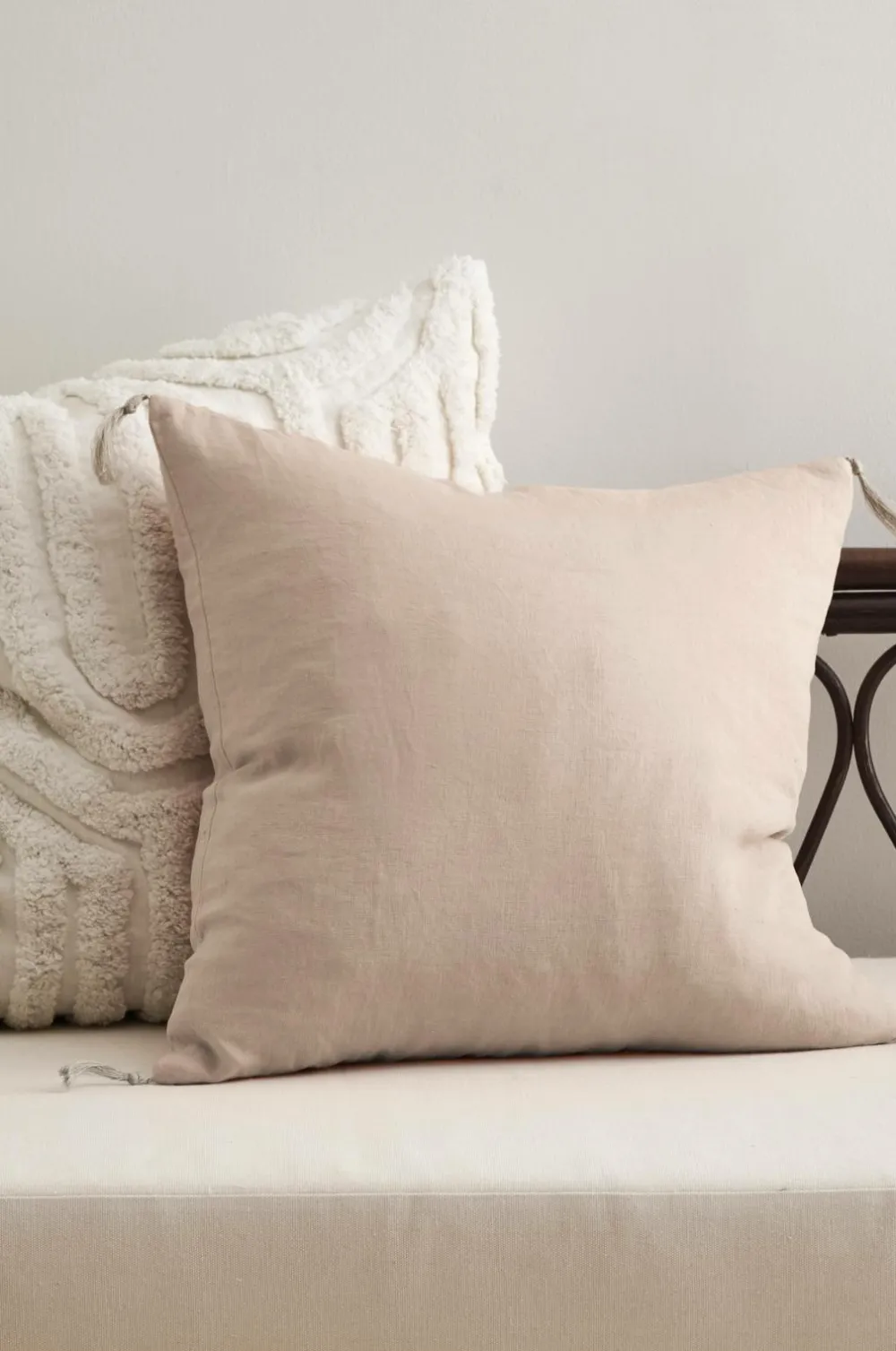 Ellos Pyntepuder & Betræk-Home Pudebetræk Candice Tassel af vasket hør, 50x50 cm