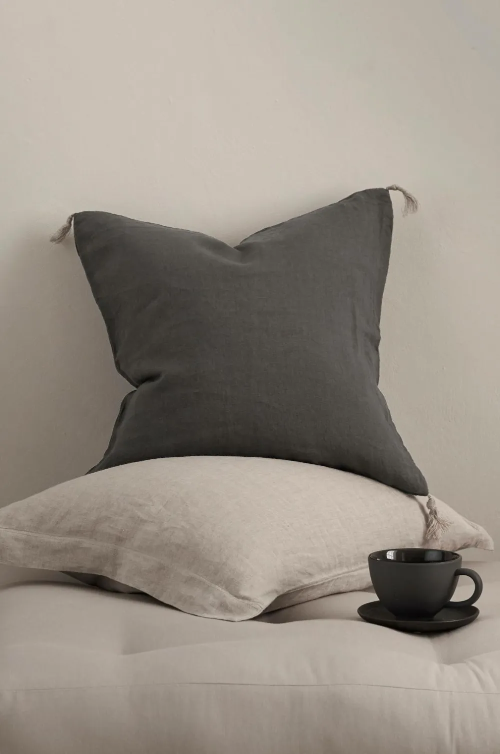 Ellos Pyntepuder & Betræk-Home Pudebetræk Candice Tassel af vasket hør, 50x50 cm