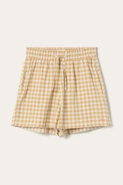 Ellos Homewear-Home Pyjamasshorts Elly Check i genanvendt halvlinned