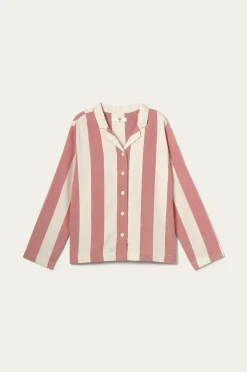 Ellos Homewear-Home Pyjamasskjorte Valerie Block Stripe Long Sleeve