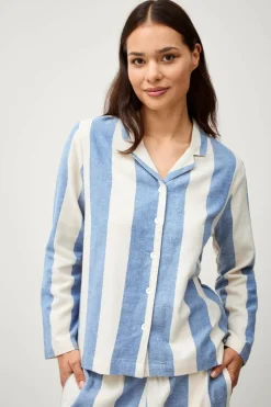 Ellos Homewear-Home Pyjamasskjorte Valerie Block Stripe Long Sleeve