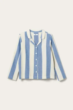 Ellos Homewear-Home Pyjamasskjorte Valerie Block Stripe Long Sleeve