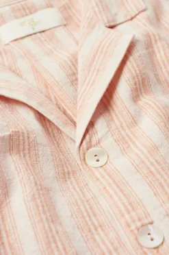 Ellos Homewear-Home Pyjamasskjorte Elly Stripe i genanvendt halvlinned