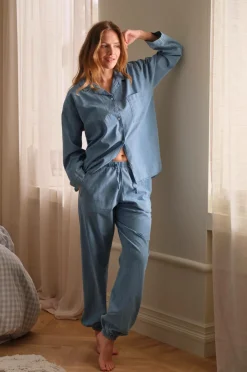 Ellos Homewear-Home Pyjamasskjorte Denim
