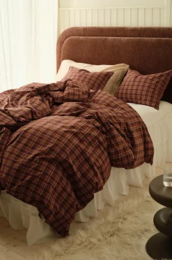 Ellos Dynebetræk|Sengesæt-Home Sengesæt Avery Check i bomuldspercale 2 eller 3 stykker