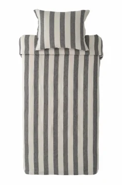 Ellos Dynebetræk|Sengesæt-Home Sengesæt Candice Block Stripe i vasket hør, 2 dele