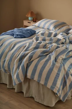 Ellos Dynebetræk|Sengesæt-Home Sengesæt Candice Block Stripe i vasket hør, 2 dele