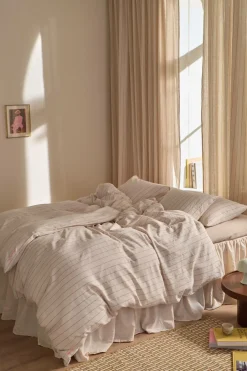 Ellos Dynebetræk|Sengesæt-Home Sengesæt Elly Thin Stripe i genanvendt halvlinned 2 eller 3 stykker