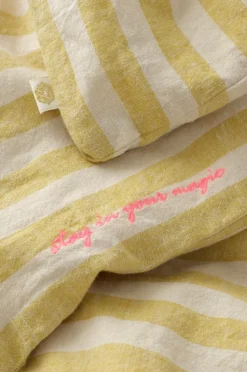 Ellos Dynebetræk|Sengesæt-Home Sengesæt Elly Classic Stripe i genanvendt halvlinned 2 eller 3 stykker