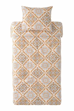 Ellos Dynebetræk|Sengesæt-Home Sengesæt Elly Tile i genanvendt halvlinned 2 eller 3 stykker
