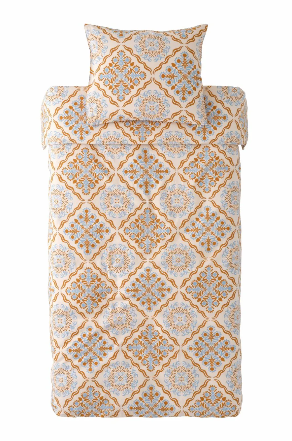 Ellos Dynebetræk|Sengesæt-Home Sengesæt Elly Tile i genanvendt halvlinned 2 eller 3 stykker