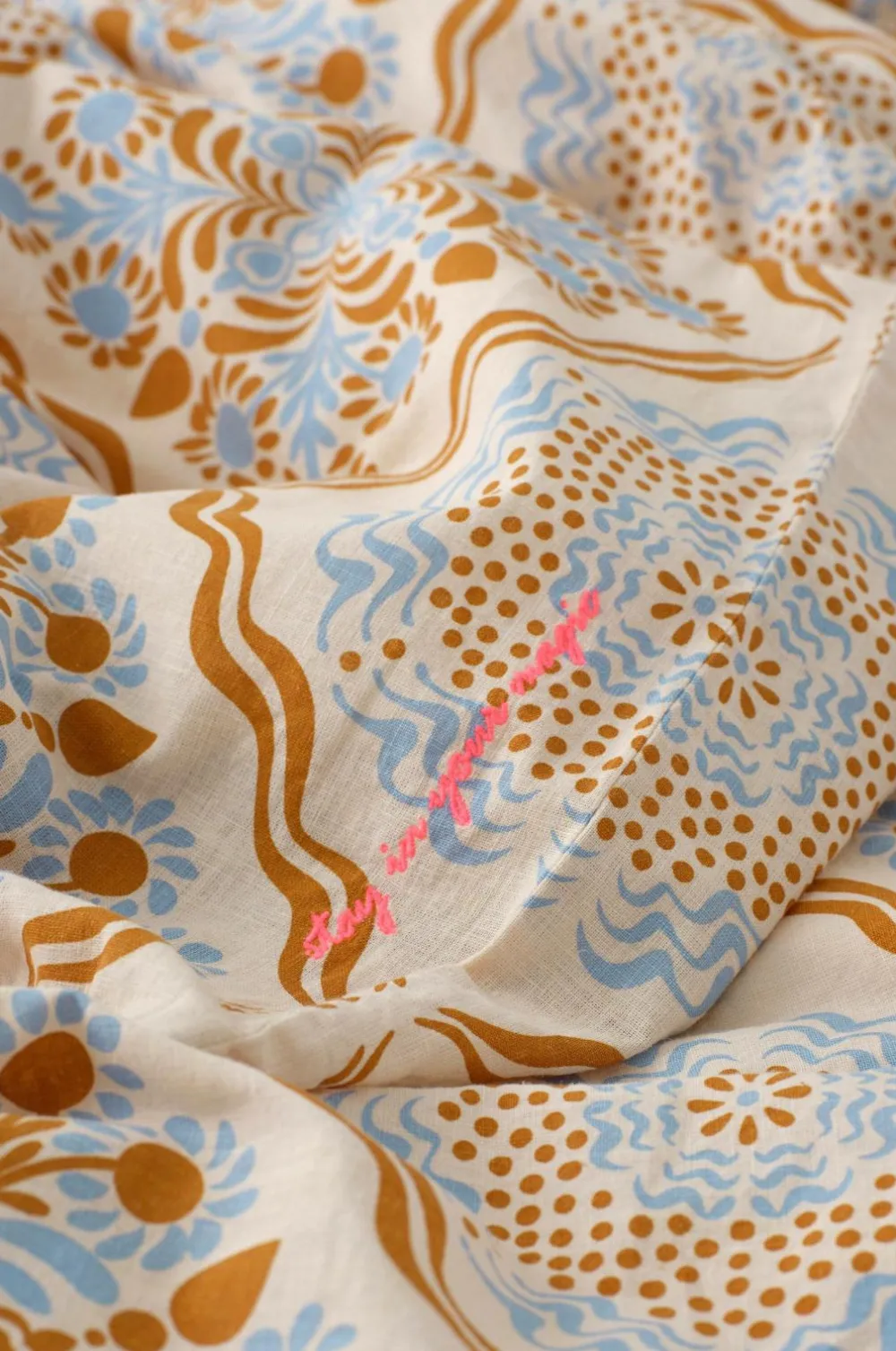 Ellos Dynebetræk|Sengesæt-Home Sengesæt Elly Tile i genanvendt halvlinned 2 eller 3 stykker