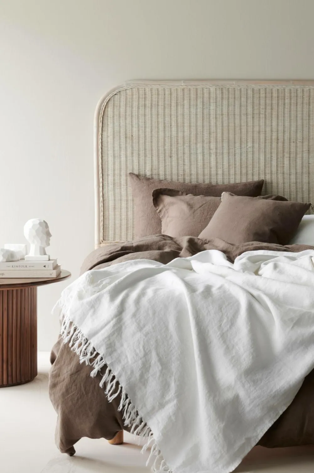 Ellos Sengetæpper-Home Sengetæppe Kiyoko i vasket hør