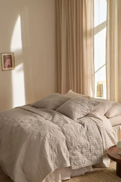 Ellos Sengetæpper-Home Sengetæppe Elly Quilted i genanvendt halvlinned