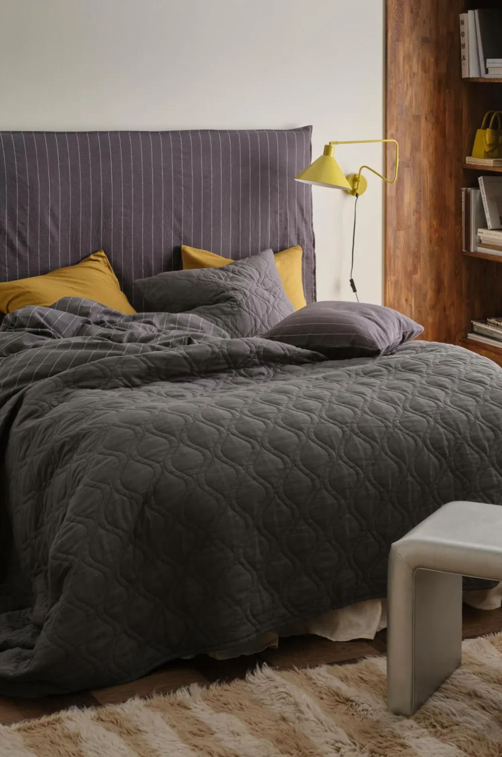 Ellos Sengetæpper-Home Sengetæppe Elly Quilted i genanvendt halvlinned