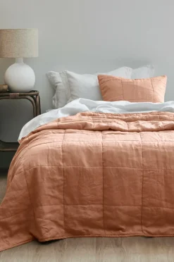 Ellos Sengetæpper-Home Sengetæppe Candice Square i vasket hør