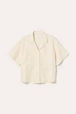 Ellos Homewear-Home Skjorte Elly Camp Collar i genanvendt halvlinned