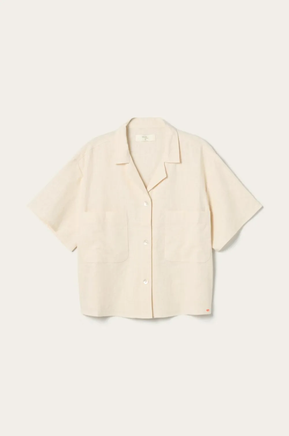 Ellos Homewear-Home Skjorte Elly Camp Collar i genanvendt halvlinned