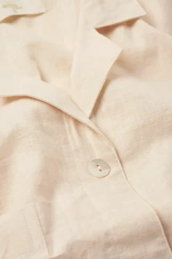 Ellos Homewear-Home Skjorte Elly Camp Collar i genanvendt halvlinned