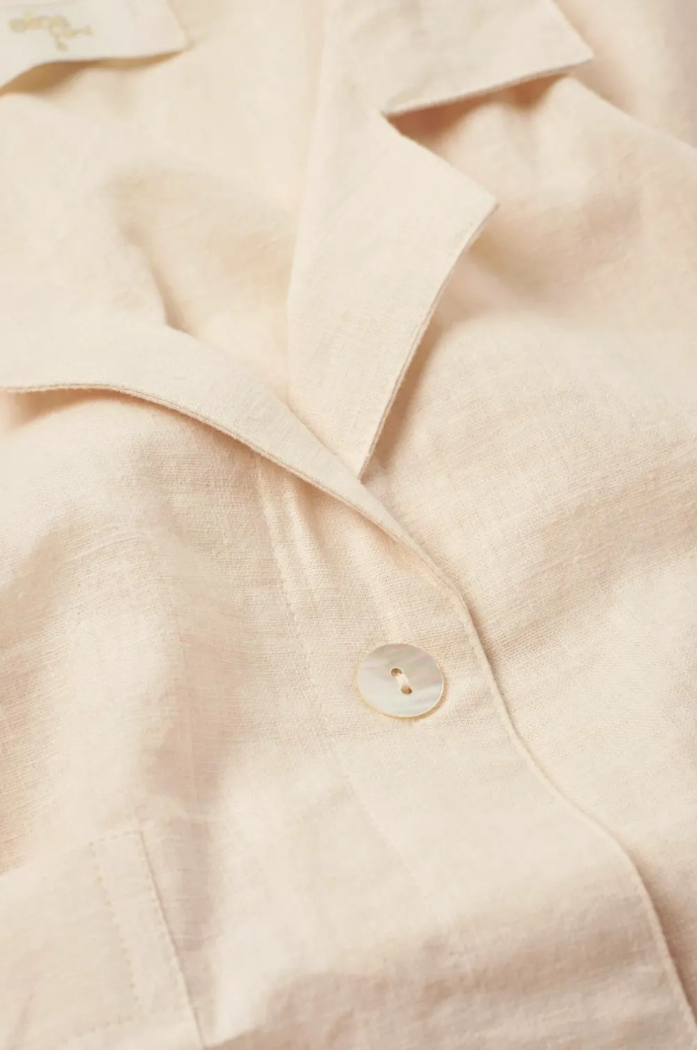 Ellos Homewear-Home Skjorte Elly Camp Collar i genanvendt halvlinned