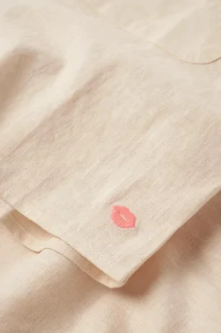 Ellos Homewear-Home Skjorte Elly Camp Collar i genanvendt halvlinned