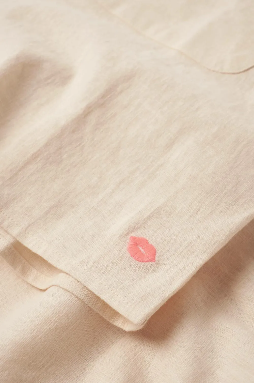 Ellos Homewear-Home Skjorte Elly Camp Collar i genanvendt halvlinned