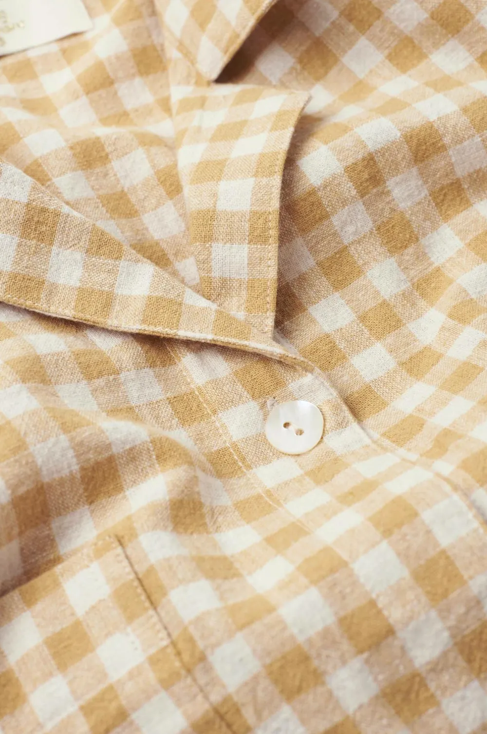 Ellos Homewear-Home Skjorte Elly Check Camp Collar i genanvendt halvlinned