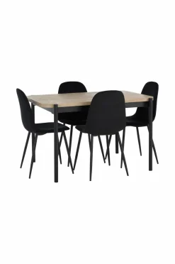 Ellos Spisegrupper-Home Spisebordssæt Gilda med bord 120x80 cm + 4 stole