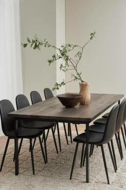 Ellos Spisegrupper-Home Spisegruppe Ritha med bord 220x100 cm + 8 stole Imiteret læder