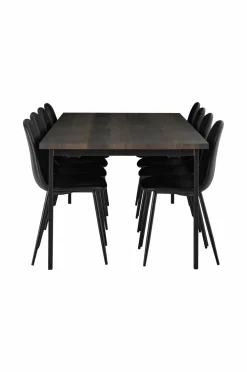 Ellos Spisegrupper-Home Spisegruppe Ritha med bord 220x100 cm + 8 stole Imiteret læder