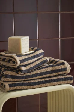 Ellos Badeværelsestekstiler-Home Sæt med frottéhåndklæder Stripe 4 dele
